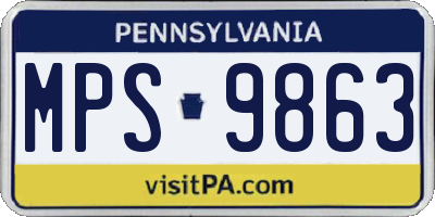 PA license plate MPS9863