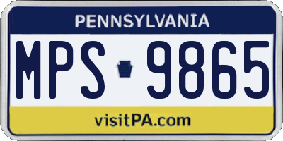 PA license plate MPS9865
