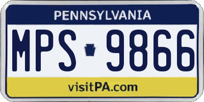 PA license plate MPS9866