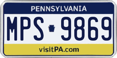 PA license plate MPS9869