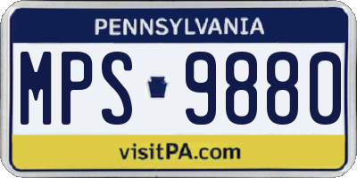 PA license plate MPS9880