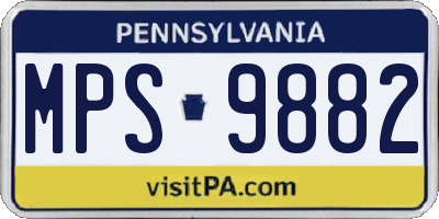 PA license plate MPS9882