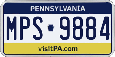 PA license plate MPS9884