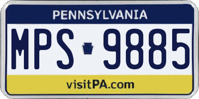 PA license plate MPS9885