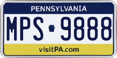 PA license plate MPS9888