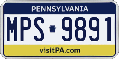 PA license plate MPS9891