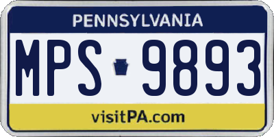 PA license plate MPS9893