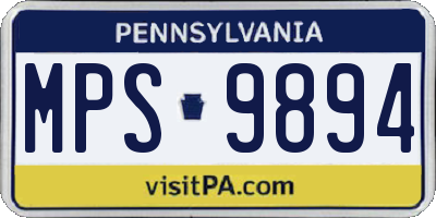 PA license plate MPS9894