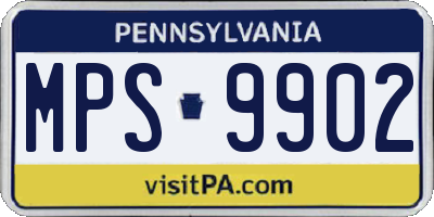 PA license plate MPS9902