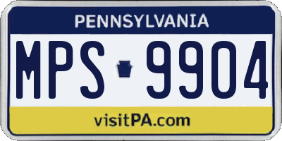 PA license plate MPS9904
