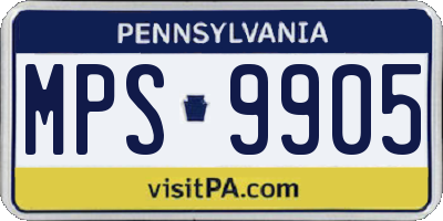 PA license plate MPS9905