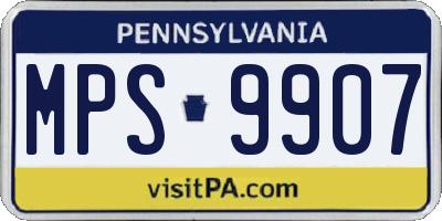 PA license plate MPS9907