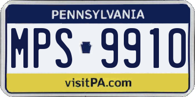PA license plate MPS9910
