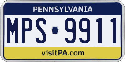 PA license plate MPS9911
