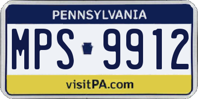 PA license plate MPS9912