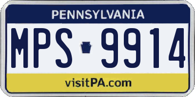 PA license plate MPS9914