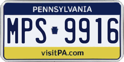 PA license plate MPS9916