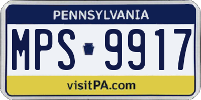 PA license plate MPS9917