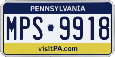 PA license plate MPS9918