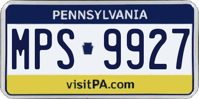 PA license plate MPS9927