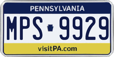 PA license plate MPS9929