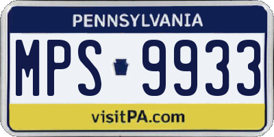 PA license plate MPS9933