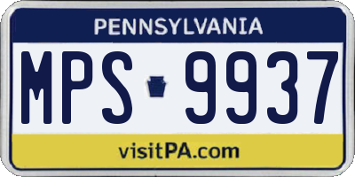 PA license plate MPS9937