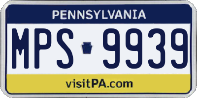 PA license plate MPS9939