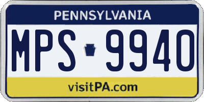 PA license plate MPS9940