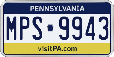 PA license plate MPS9943