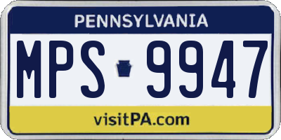 PA license plate MPS9947