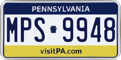 PA license plate MPS9948