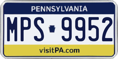PA license plate MPS9952