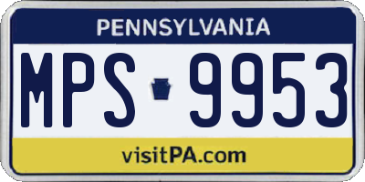 PA license plate MPS9953