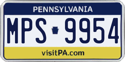 PA license plate MPS9954