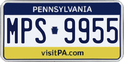 PA license plate MPS9955