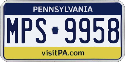 PA license plate MPS9958