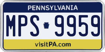 PA license plate MPS9959