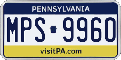 PA license plate MPS9960