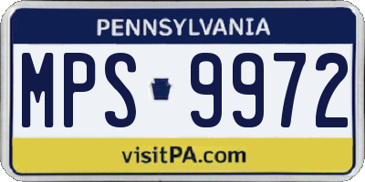 PA license plate MPS9972
