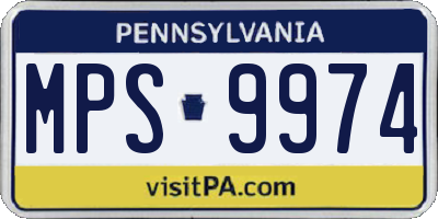 PA license plate MPS9974