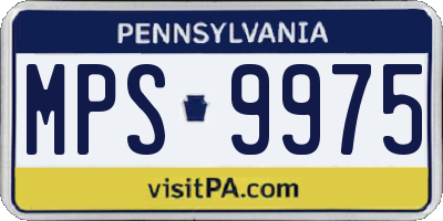 PA license plate MPS9975