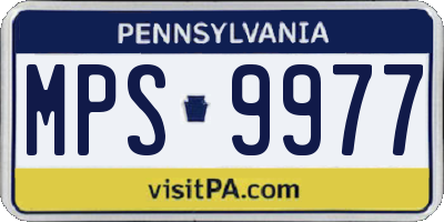 PA license plate MPS9977