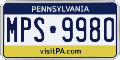 PA license plate MPS9980