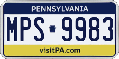 PA license plate MPS9983