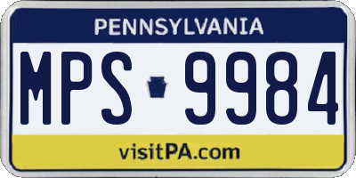 PA license plate MPS9984