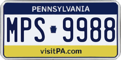 PA license plate MPS9988