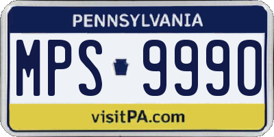 PA license plate MPS9990