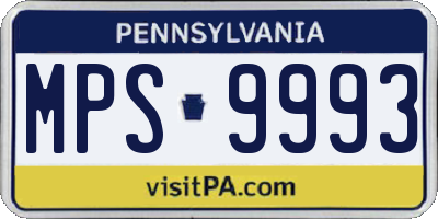 PA license plate MPS9993