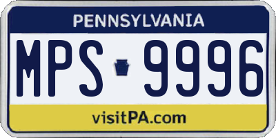 PA license plate MPS9996